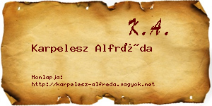 Karpelesz Alfréda névjegykártya